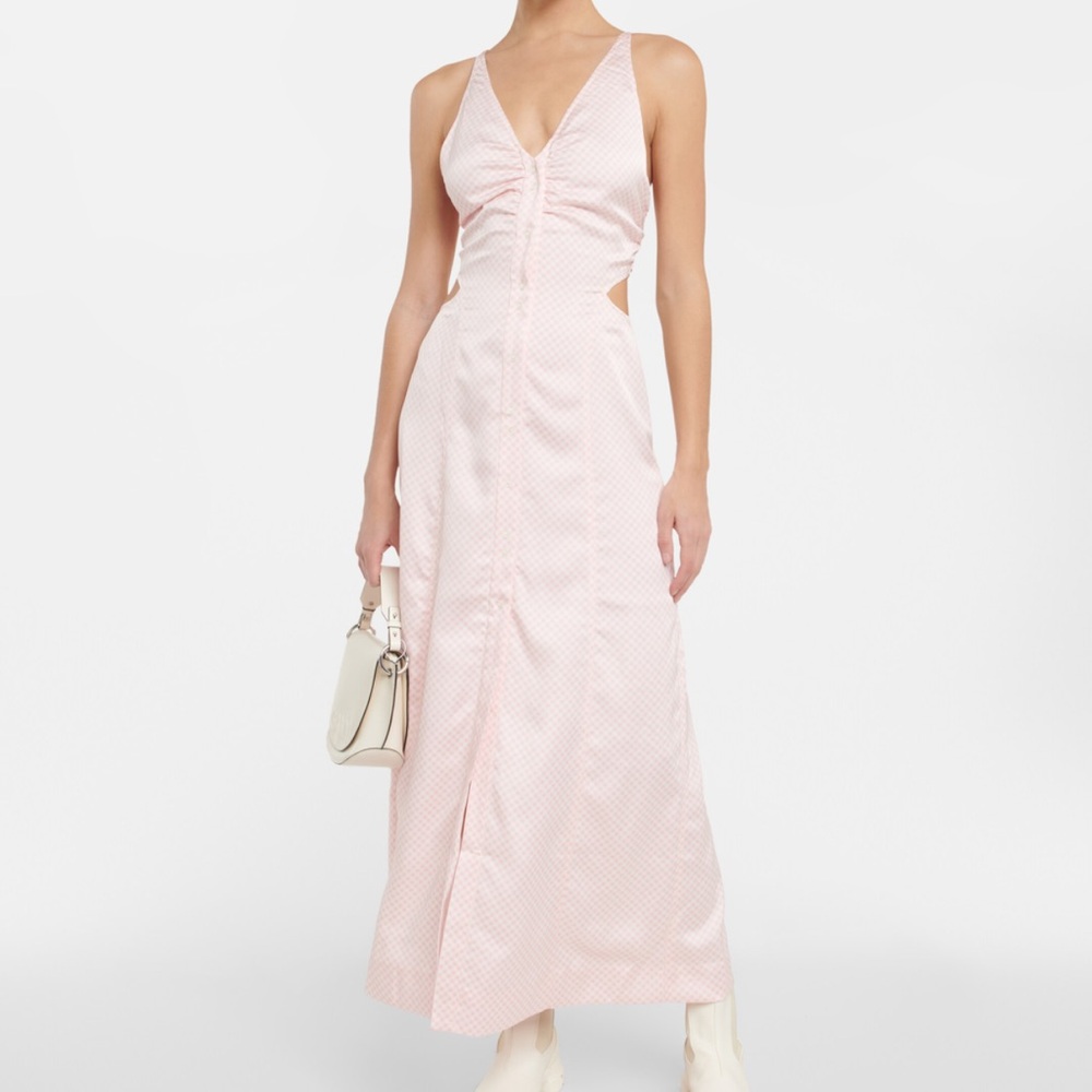 Ganni Gingham halterneck maxi dress